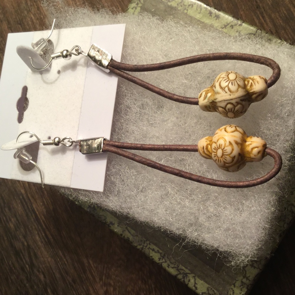 Silver Plated Tribal Dangle Earrings